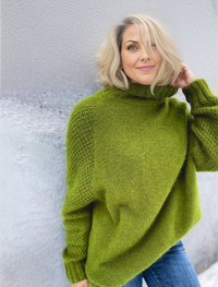 Bright Green, Oversized Knitted Turtleneck Sweater - AutumnGleam-S (36/38)-State of Style