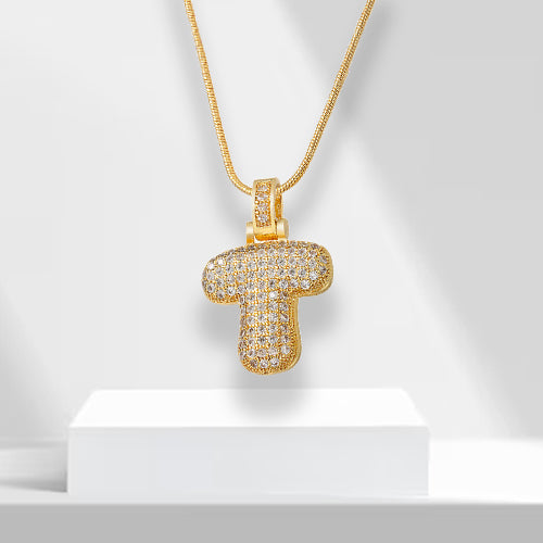 Bubble Letters Necklace with Pendant - LuxeLette-T-State of Style