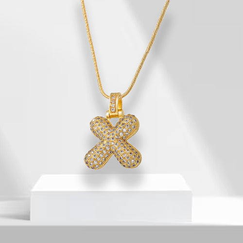 Bubble Letters Necklace with Pendant - LuxeLette-X-State of Style