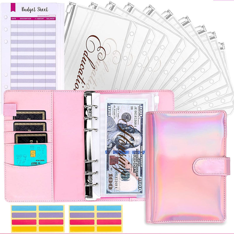 BudgetPro Budget Binder with Cash Envelope System-Glossy Pink-State of Style