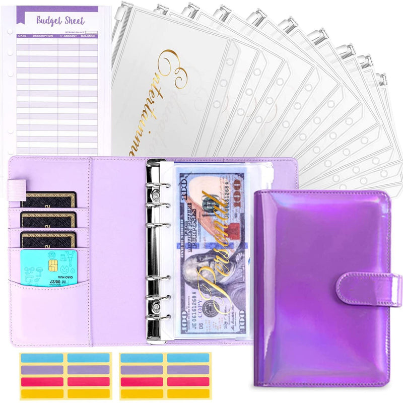 BudgetPro Budget Binder with Cash Envelope System-Glossy Purple-State of Style