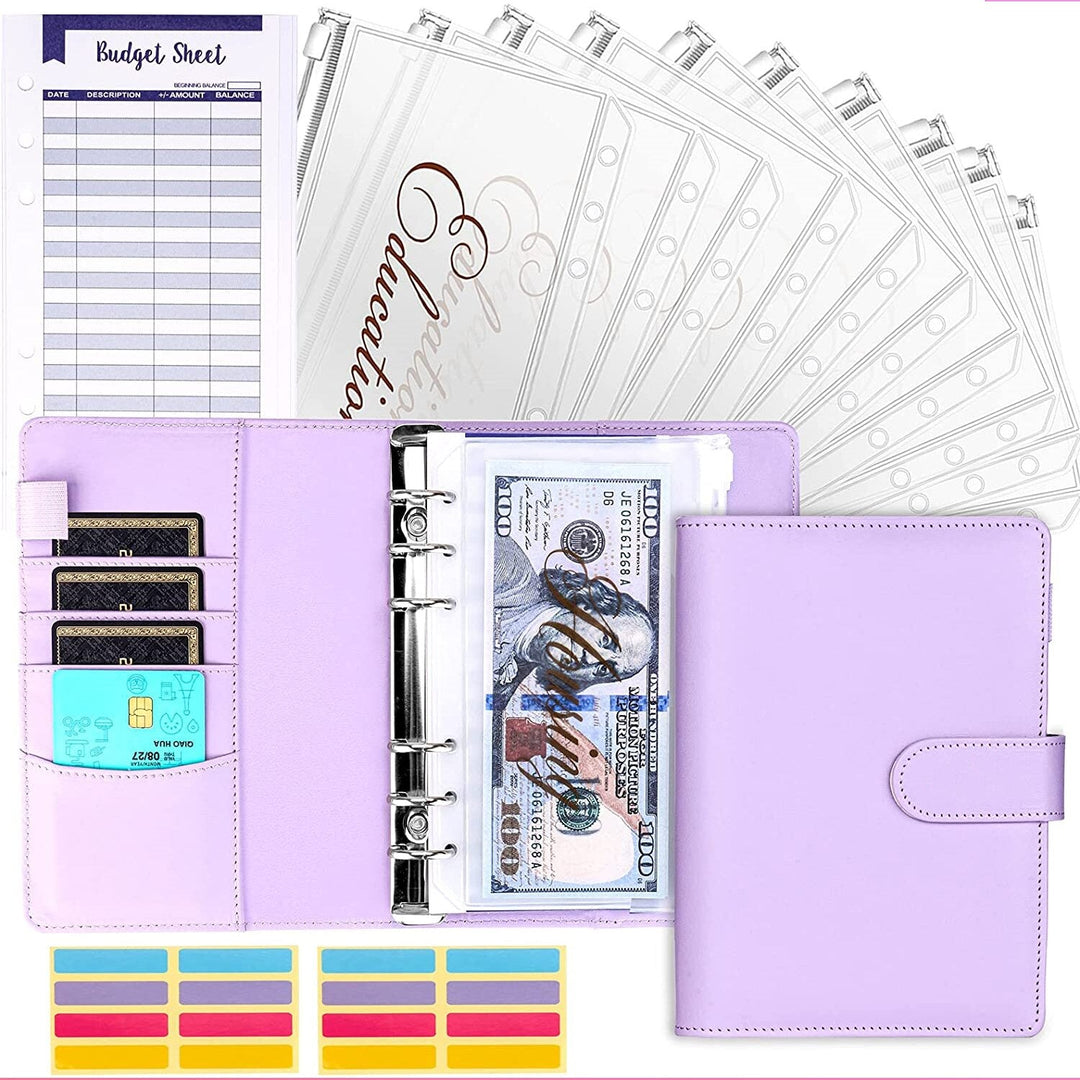 BudgetPro Budget Binder with Cash Envelope System-Purple-State of Style