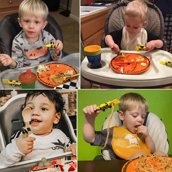 Bulldozer Kids Cutlery Set - ConstructoFork-Set of 3 Forks-State of Style