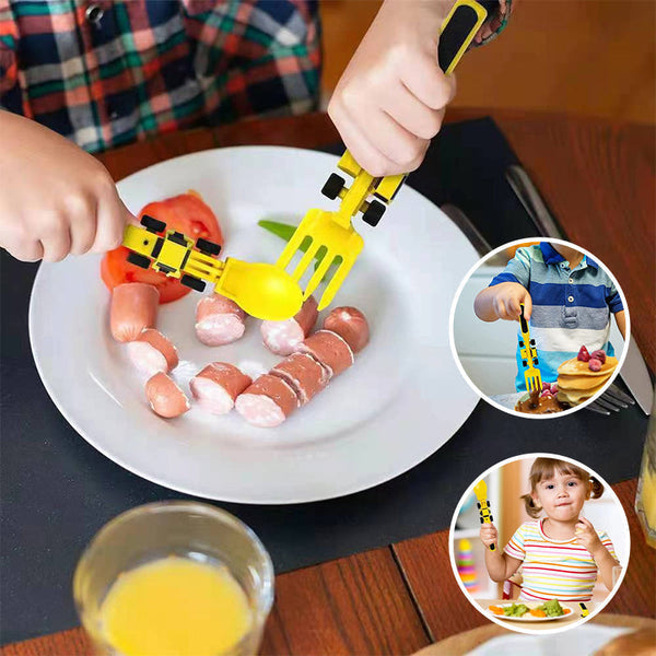 Bulldozer Kids Cutlery Set - ConstructoFork-Set of 3 Forks-State of Style