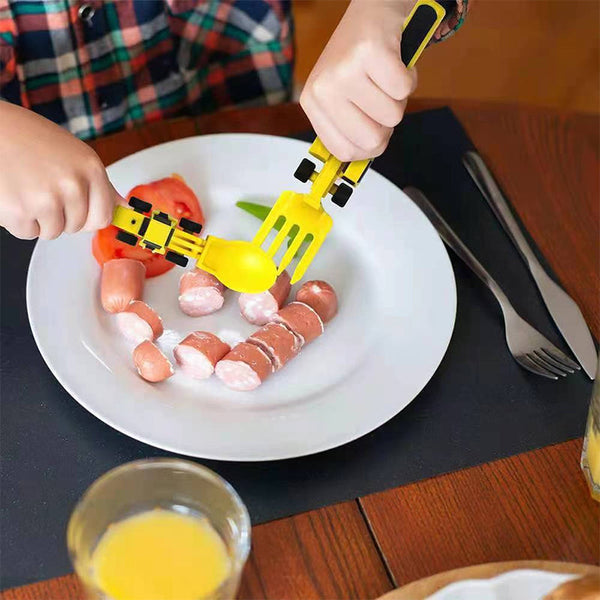Bulldozer Kids Cutlery Set - ConstructoFork-Set of 3 Forks-State of Style