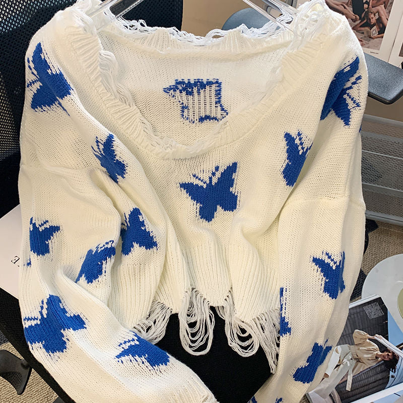 ButterflySweater | Women's Cosy & Stylish Knit Jumper-White-S-State of Style
