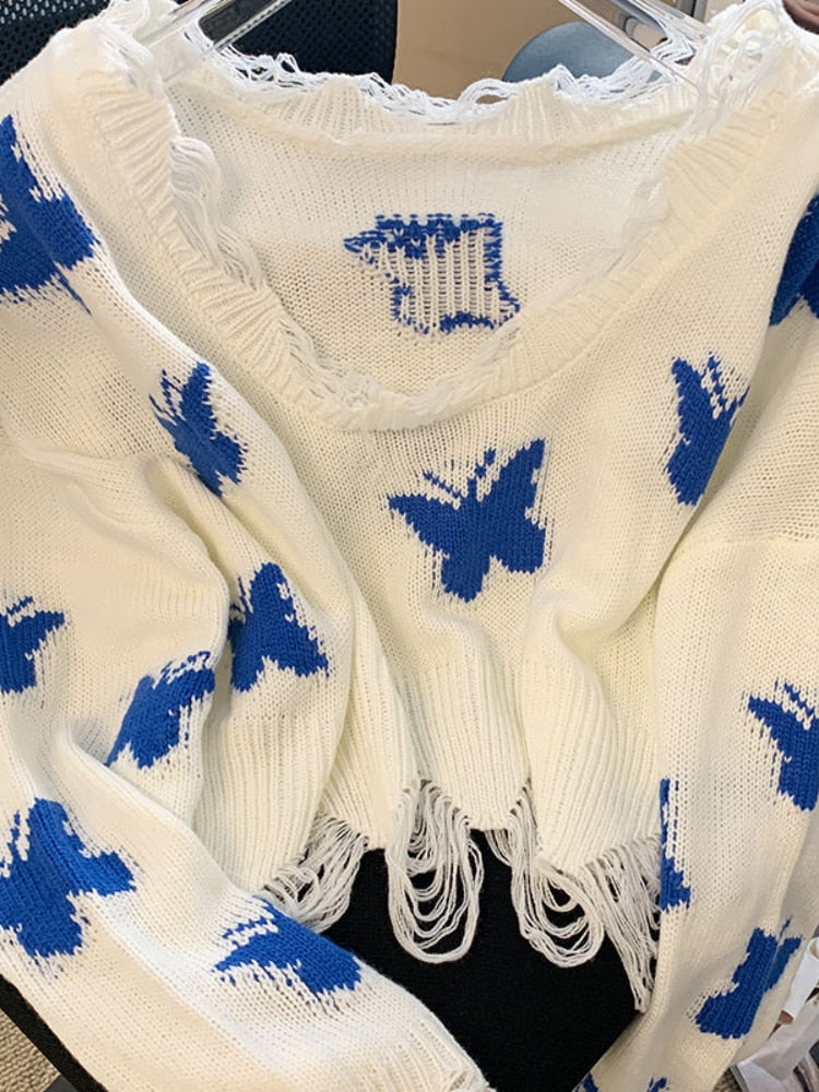 ButterflySweater | Women's Cosy & Stylish Knit Jumper-White-S-State of Style