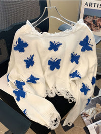 ButterflySweater | Women's Cosy & Stylish Knit Jumper-White-S-State of Style