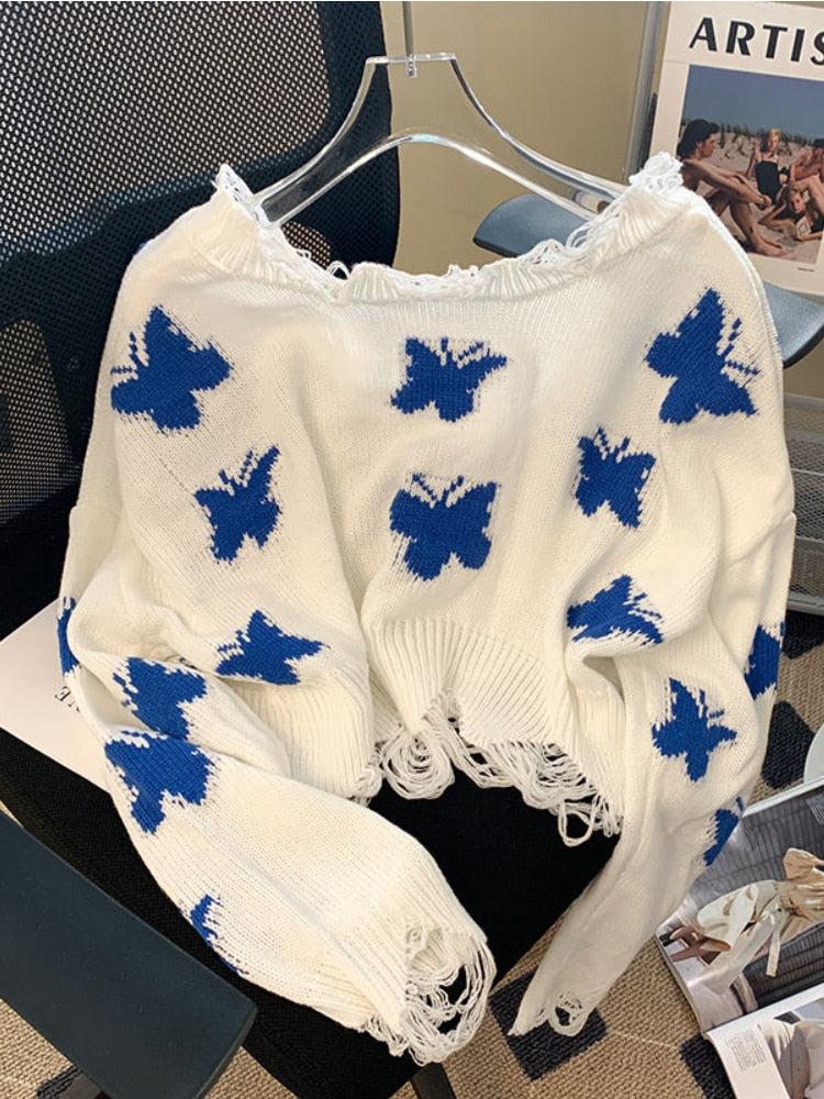 ButterflySweater | Women's Cosy & Stylish Knit Jumper-White-S-State of Style
