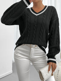 Cable Knit Sweater with Delicate Details - Aurora-Blue-S-State of Style