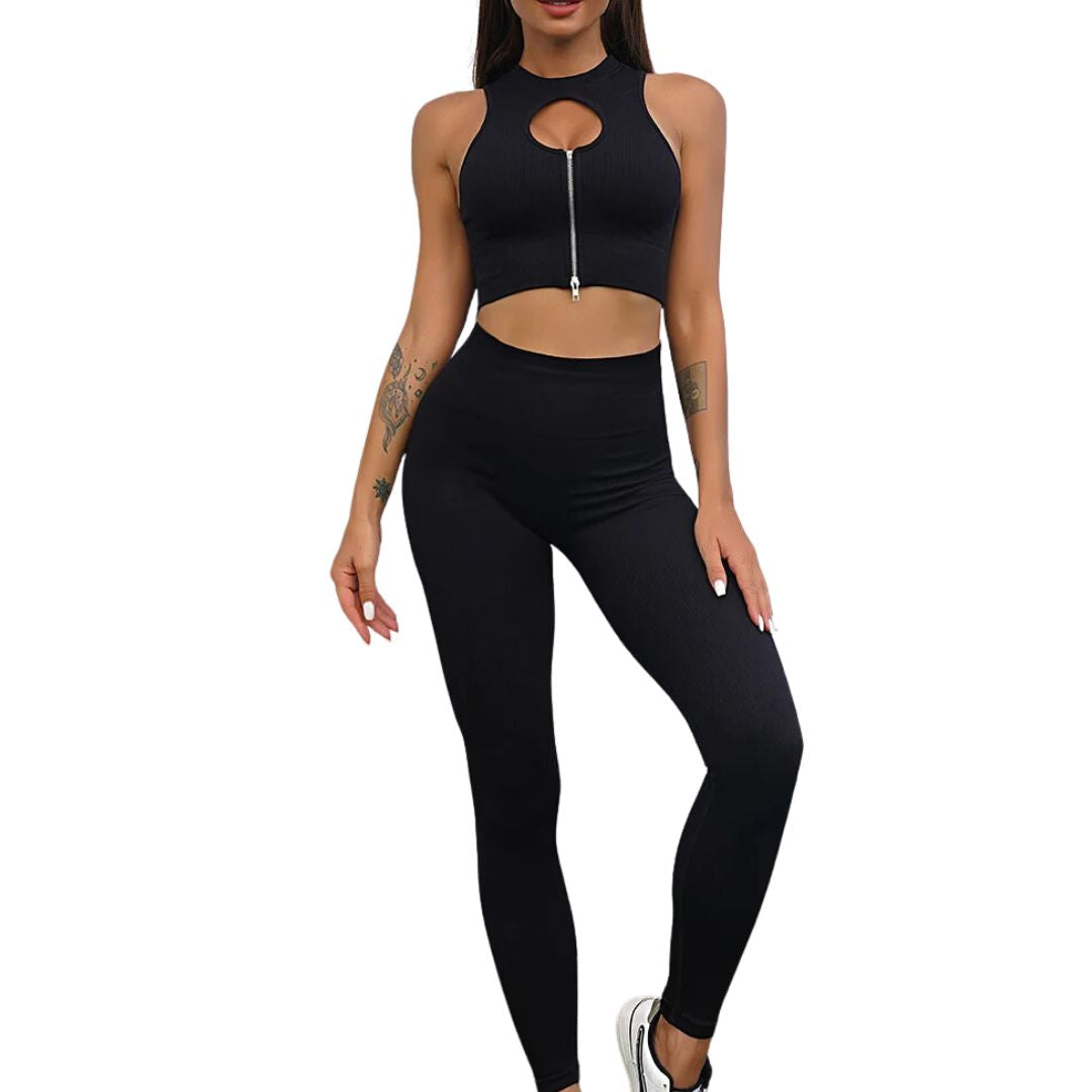 Caitlyn Fitness Outfit Set-Black-Trousers-S-State of Style