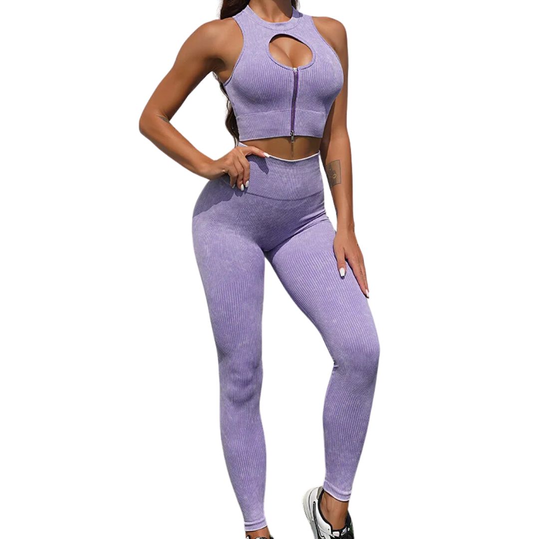 Caitlyn Fitness Outfit Set-Purple-Trousers-S-State of Style