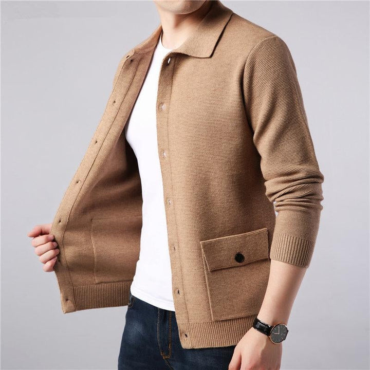 CalebsVest | Men's High-Collar Wool Vest for a Sophisticated Look-Khaki-XS-State of Style