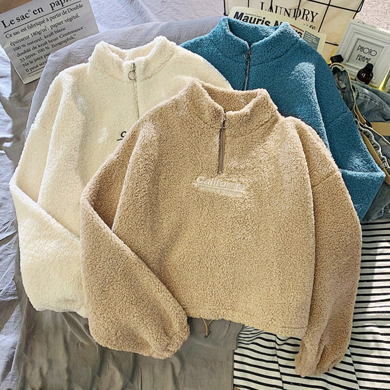 CaliShirt | Women's Cosy Fleece Pullover for Chilly Days-Beige-M-State of Style