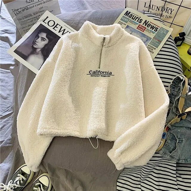 CaliShirt | Women's Cosy Fleece Pullover for Chilly Days-Beige-M-State of Style