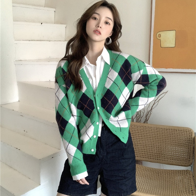 CallVest | Women's V-Neck Knit Cardigan-Green-One Size-State of Style