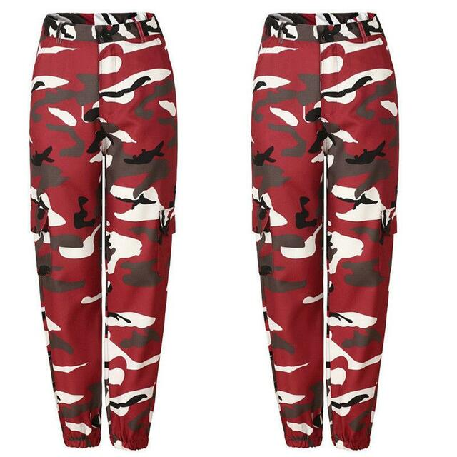 Camo Joggers | Stylish & Comfortable Cargo Pants-Jujube Red-S-State of Style