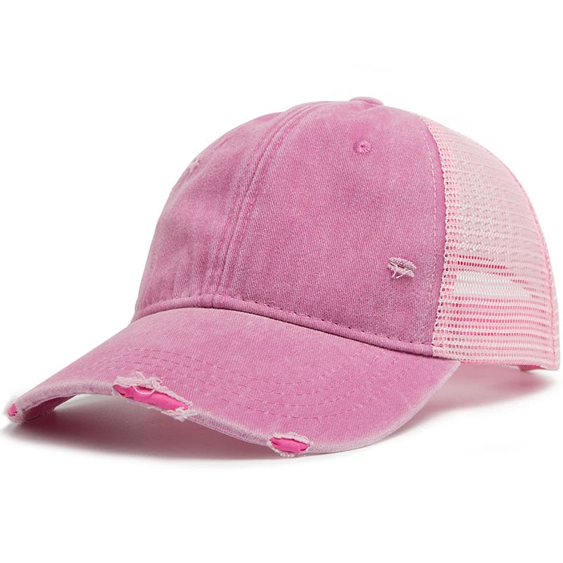 Cap with braid opening & mesh design – buy 1, get 1 free – Liora-Pink-State of Style