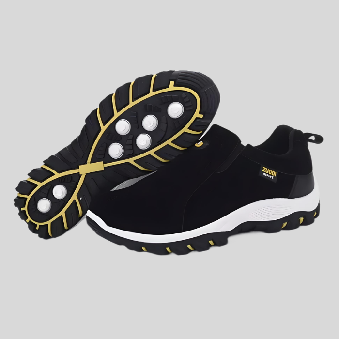 Carl | Low-Cut Slip-On Shoes with Logo & Tag Detail-Black-5.0-State of Style