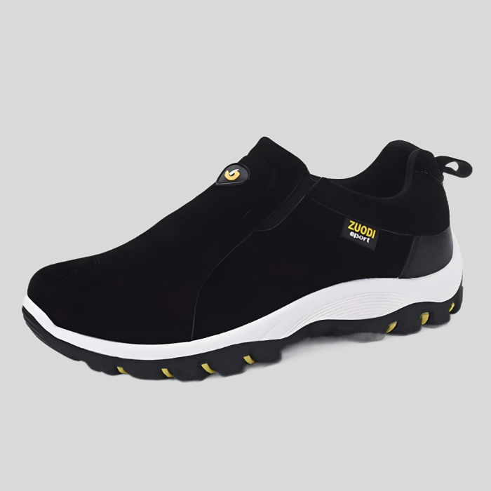 Carl | Low-Cut Slip-On Shoes with Logo & Tag Detail-Black-5.0-State of Style