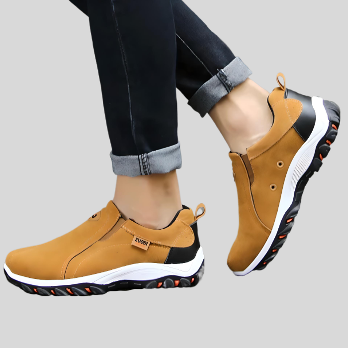 Carl | Low-Cut Slip-On Shoes with Logo & Tag Detail-Brown-5.0-State of Style