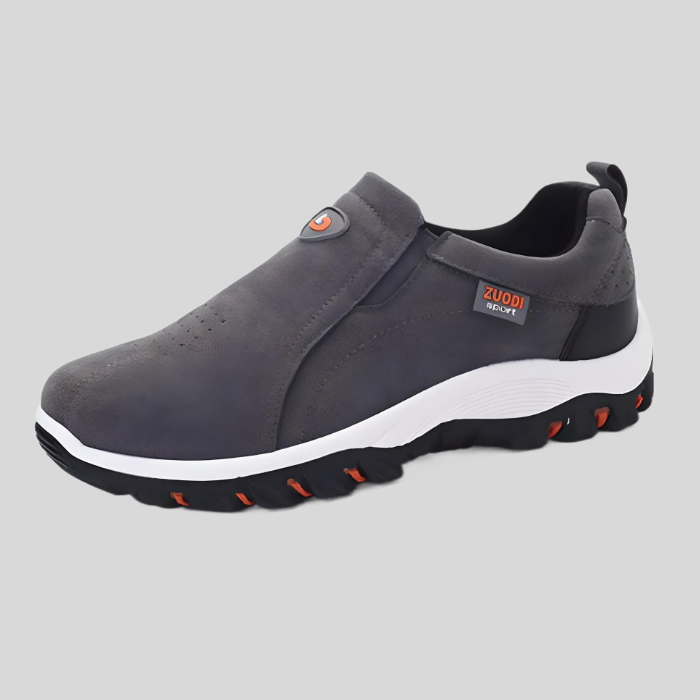 Carl | Low-Cut Slip-On Shoes with Logo & Tag Detail-Grey-5.0-State of Style