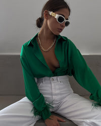 CarlijnsBlouse | Women's Elegant & Versatile Blouse-Green-S-State of Style