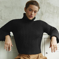 CarlinesShirt | Women's Classic Turtleneck Sweater-Black-S-State of Style