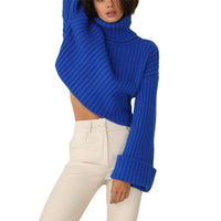 CarlinesShirt | Women's Classic Turtleneck Sweater-Blue-S-State of Style