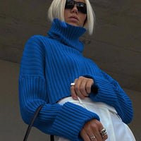 CarlinesShirt | Women's Classic Turtleneck Sweater-Blue-S-State of Style