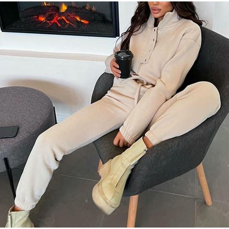 CarriesPack I High-Collar Tracksuit for Women-Black-S-State of Style