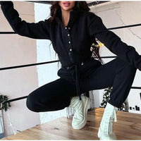 CarriesPack I High-Collar Tracksuit for Women-Black-S-State of Style