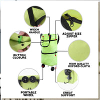 CarryFlex – 2-in-1 Convertible Shopping Bag with Wheels-Green-State of Style