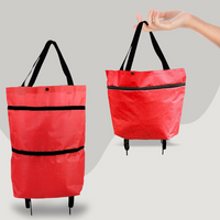 CarryFlex – 2-in-1 Convertible Shopping Bag with Wheels-Red-State of Style