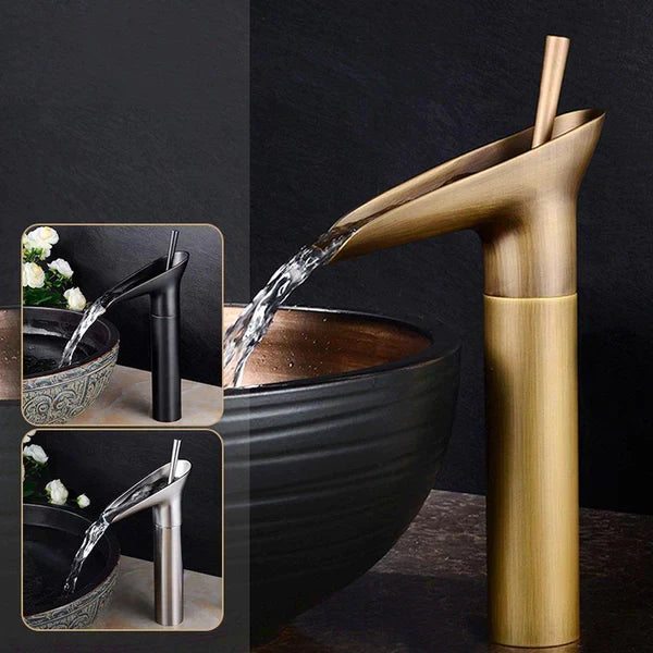 CascadeFlow Luxe Waterfall Basin Mixer Tap-Antique Short-State of Style