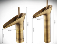 CascadeFlow Luxe Waterfall Basin Mixer Tap-Antique Short-State of Style