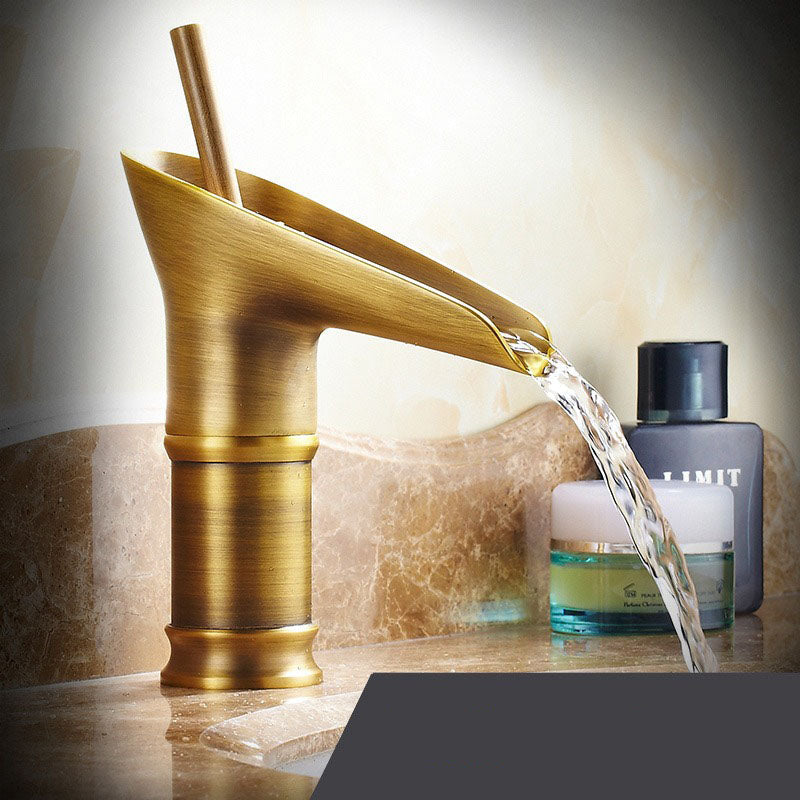 CascadeFlow Luxe Waterfall Basin Mixer Tap-Antique Short-State of Style