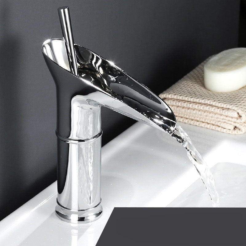 CascadeFlow Luxe Waterfall Basin Mixer Tap-Chrome Short-State of Style