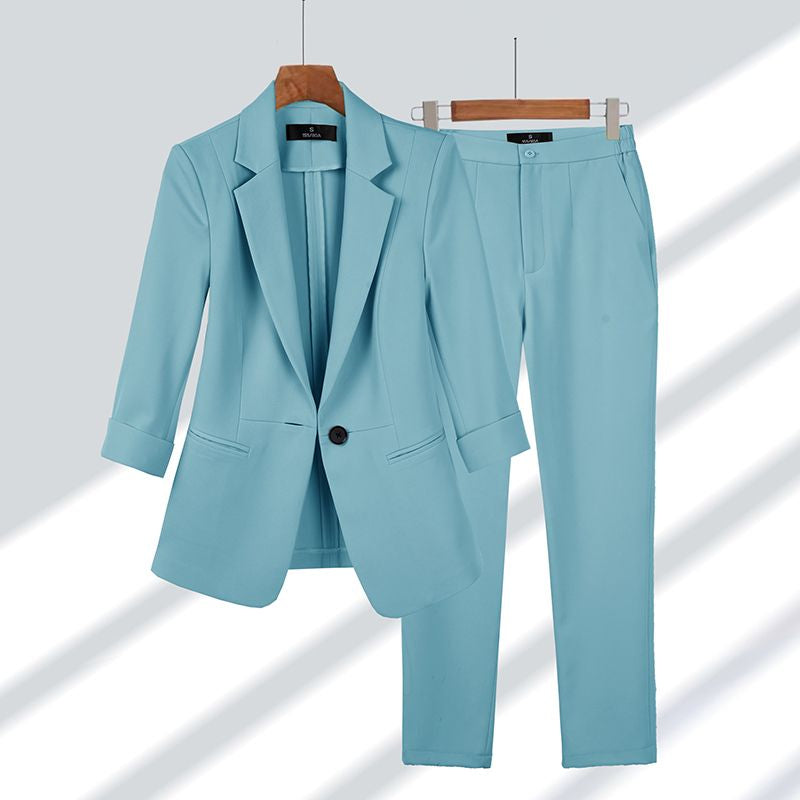 Casey's Elegant Two-Piece Women's Suit | Stylish and Comfortable-Light Blue-M-State of Style