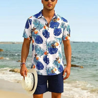 Caspian - Beach Shirt | Hawaiian Short Sleeve Shirt-Blue-M-State of Style