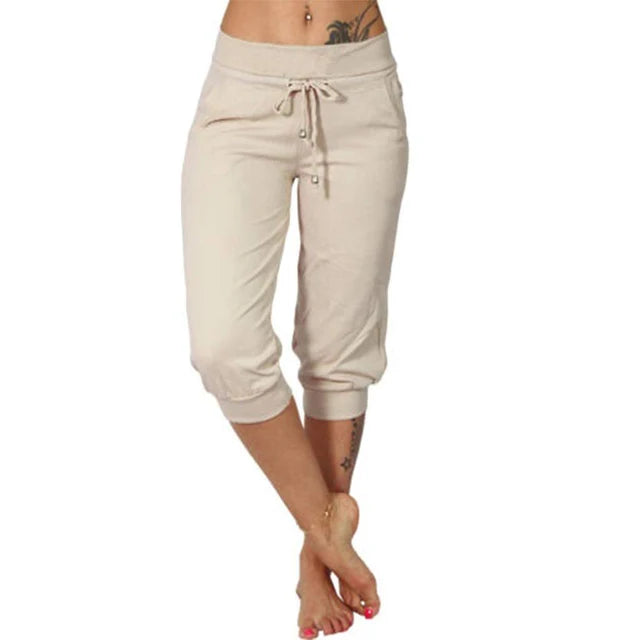 Casual capri trousers - Luna-Beige-S-State of Style