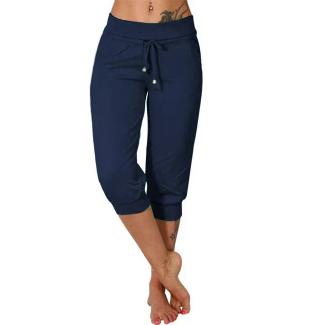Casual capri trousers - Luna-Deep Blue-S-State of Style