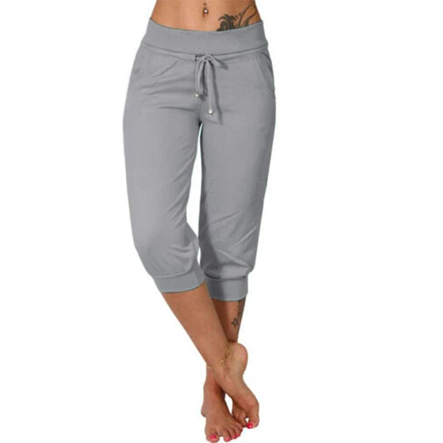 Casual capri trousers - Luna-Grey-S-State of Style