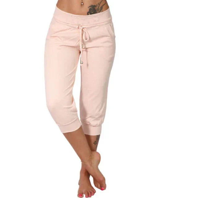 Casual capri trousers - Luna-Pink-S-State of Style