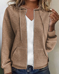 Casual Comfort Women's Vest with Pockets and Drawstrings - Sophie-Khaki-S-State of Style