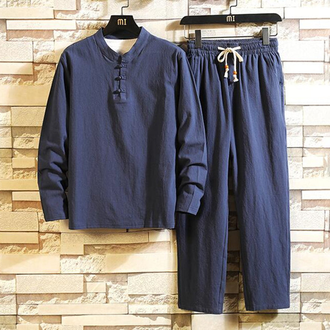 Casual Comfortable Men's Outfit - Ethan-Navy Blue-M-State of Style