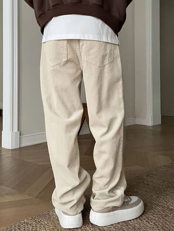 Casual Corduroy Men's Pants with Drawstring - Mason-Apricot-S-State of Style