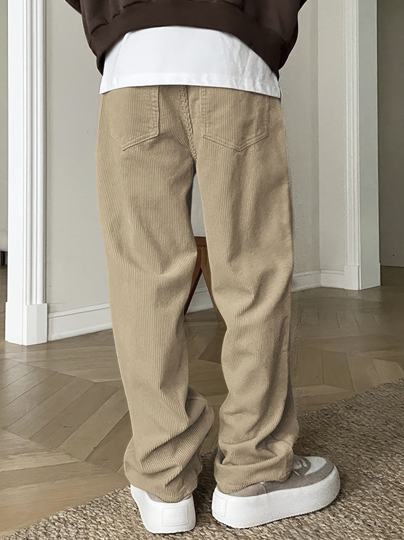 Casual Corduroy Men's Pants with Drawstring - Mason-Black-S-State of Style