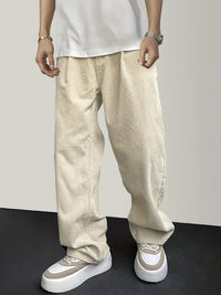 Casual Corduroy Men's Pants with Drawstring - Mason-Light Yellow-S-State of Style