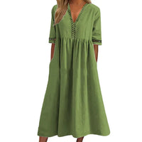 Casual Elegant Plus Size Midi Dress for Summer-Green-2XL-State of Style